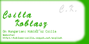 csilla koblasz business card